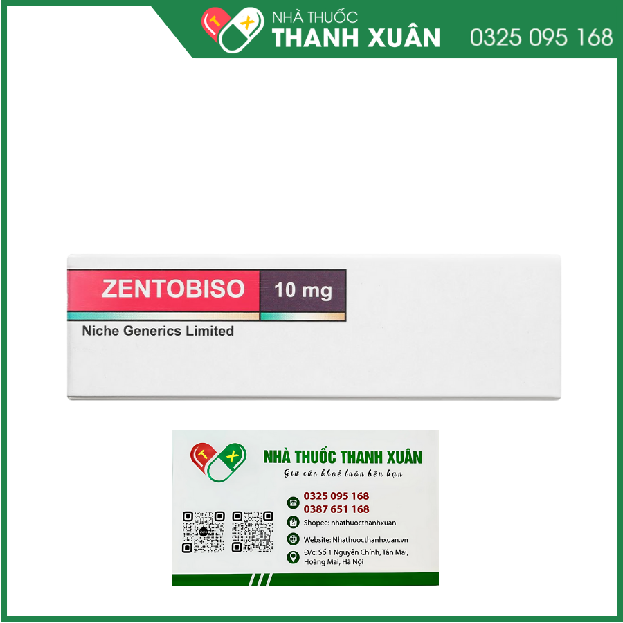 Zentobiso 10mg trị suy tim mãn tính ổn định